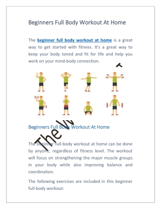 Beginners Full Body Workout At Home