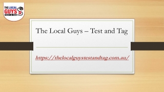 Test and Tag Melbourne | Thelocalguystestandtag.com.au