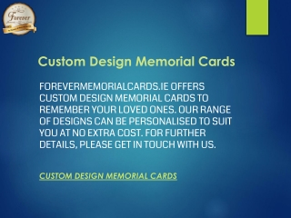 Custom Design Memorial Cards  Forevermemorialcards.ie