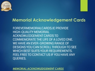 Memorial Acknowledgement Cards  Forevermemorialcards.ie