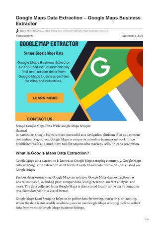 1Google Maps Data Extraction  Google Maps Business Extractor