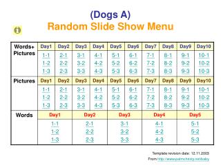 (Dogs A) Random Slide Show Menu