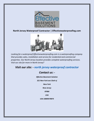 North Jersey Waterproof Contractor | Effectivewaterproofing.com