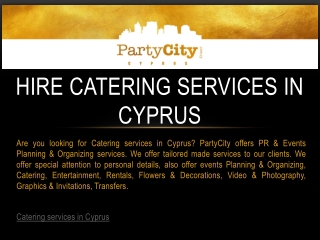 Hire Catering Services in Cyprus