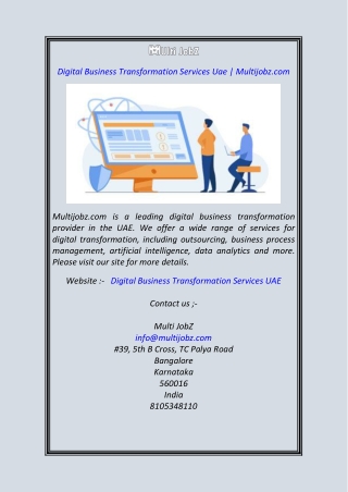 Digital Business Transformation Services Uae Multijobz.com