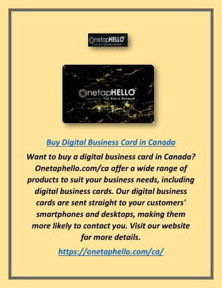 Buy Digital Business Card in India | Onetaphello.com/in