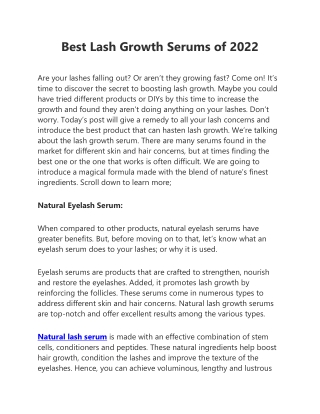 Best Lash Growth Serums of 2022