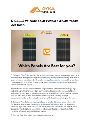 Q CELLS vs Trina Solar Panels _ Which Panels Are Best