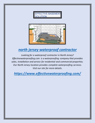 North Jersey Waterproof Contractor | Effectivewaterproofing.com