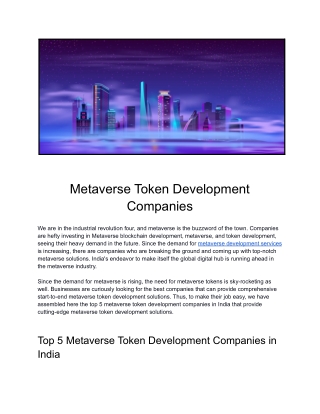 Metaverse Game Development Company in the USA