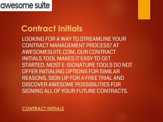 Contract Initials  Awesomesuite.com