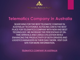 Telematics Company in Australia  Techtonika-autolink.com