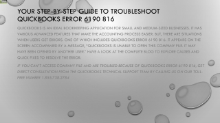 An easy guide to resolve QuickBooks Error 6190 816