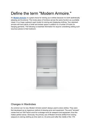 Define the term "Modern Armoire."