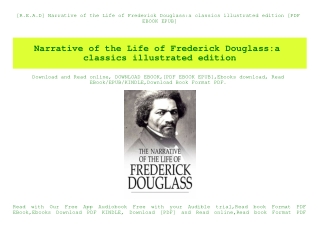 [R.E.A.D] Narrative of the Life of Frederick Douglassa classics illustrated edition [PDF EBOOK EPUB]