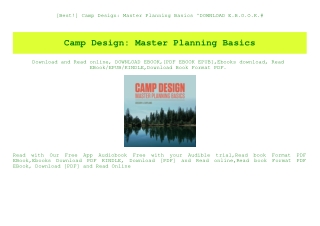 [Best!] Camp Design Master Planning Basics ^DOWNLOAD E.B.O.O.K.#
