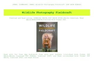 [FREE] [DOWNLOAD] [READ] Wildlife Photography Fieldcraft [PDF EPUB KINDLE]