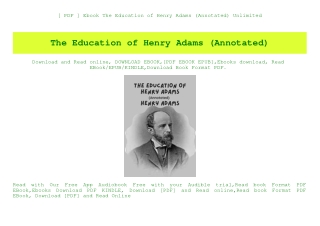 [ PDF ] Ebook The Education of Henry Adams (Annotated) Unlimited