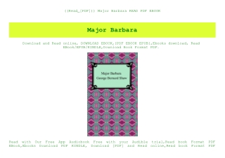 ((Read_[PDF])) Major Barbara READ PDF EBOOK