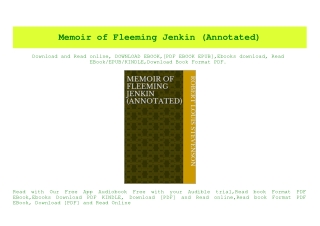 PDF) Memoir of Fleeming Jenkin (Annotated) (E.B.O.O.K. DOWNLOAD^