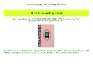 Free download [epub]$$ Burn After Writing (Pink) pdf free