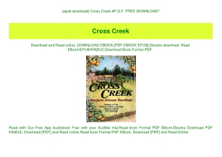 {epub download} Cross Creek #P.D.F. FREE DOWNLOAD^