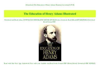 (Download) The Education of Henry Adams Illustrated in format E-PUB