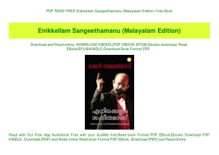 PDF READ FREE Enikkellam Sangeethamanu (Malayalam Edition) Free Book