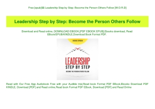 Free [epub]$$ Leadership Step by Step Become the Person Others Follow [W.O.R.D]