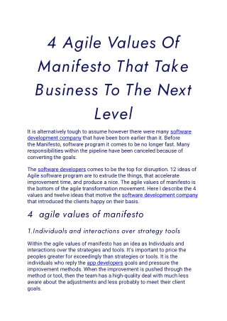 4 Agile Values Of Manifesto That Take Business To The Next Level