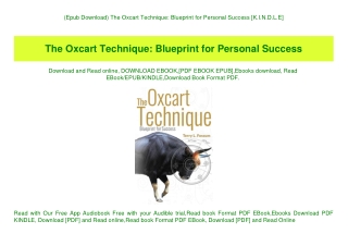(Epub Download) The Oxcart Technique Blueprint for Personal Success [K.I.N.D.L.E]