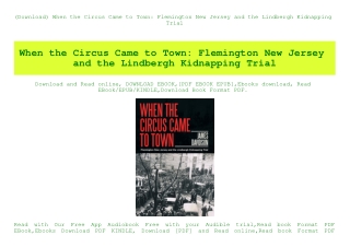 (Download) When the Circus Came to Town Flemington New Jersey and the Lindbergh Kidnapping Trial (DOWNLOAD E.B.O.O.K.^)