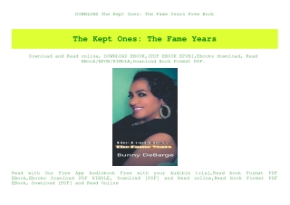 DOWNLOAD The Kept Ones The Fame Years Free Book