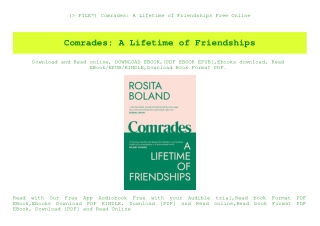(P.D.F. FILE) Comrades A Lifetime of Friendships Free Online