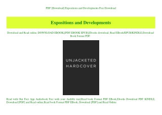 PDF [Download] Expositions and Developments Free Download