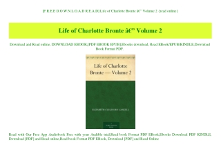 [F.R.E.E D.O.W.N.L.O.A.D R.E.A.D] Life of Charlotte Bronte Ã¢Â€Â” Volume 2 {read online}