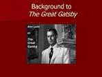 Background to The Great Gatsby