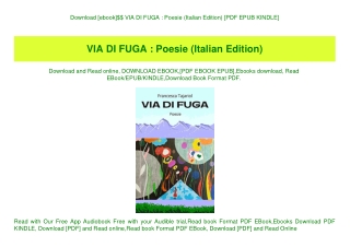 Download [ebook]$$ VIA DI FUGA  Poesie (Italian Edition) [PDF EPUB KINDLE]