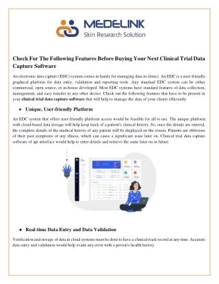 Check For The Following Features Before Buying Your Next Clinical Trial Data Capture Software