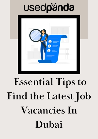 Essential Tips to Find the Latest Job Vacancies In Dubai