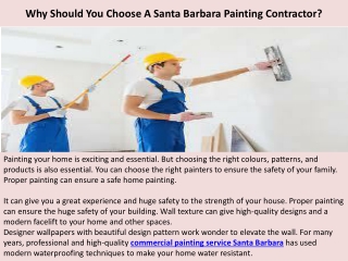 Why Should You Choose A Santa Barbara Painting Contractor