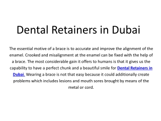 Dental Retainers in Dubai