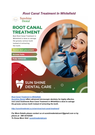 Root Canal Treatment In Whitefield