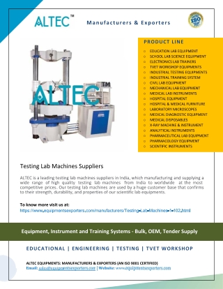 Testing Lab Machines Suppliers