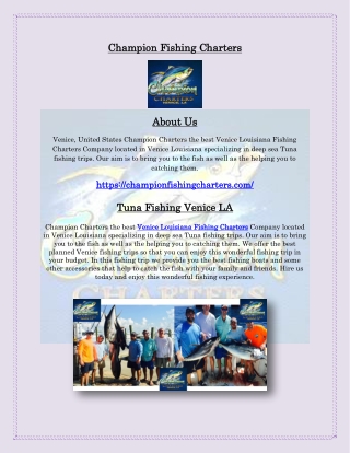 Tuna Fishing Venice LA