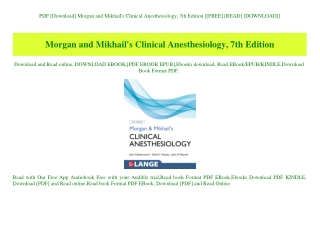 PPT - PDF [Download] Morgan And Mikhail's Clinical Anesthesiology 7th ...