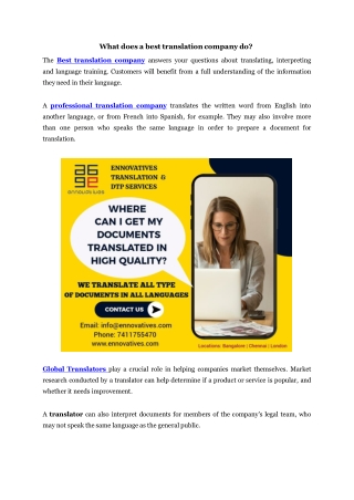 What does a best translation company do