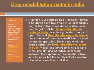 Drug rehabilitation centre in India