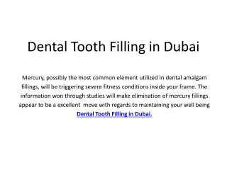 Dental Tooth Filling Dubai