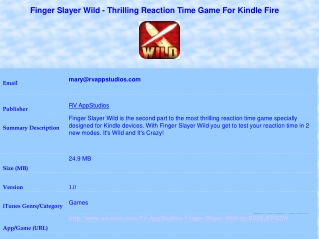 Finger Slayer Wild - Thrilling Reaction Time Game For Kindle